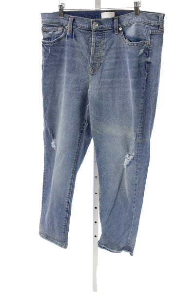 7 For All Mankind Womens Straight Blue Jeans Size 32