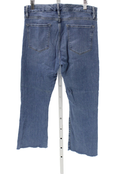 Frame Womens Cropped Blue Mid Rise Jeans Cotton Blend Inseam 26 Size 31