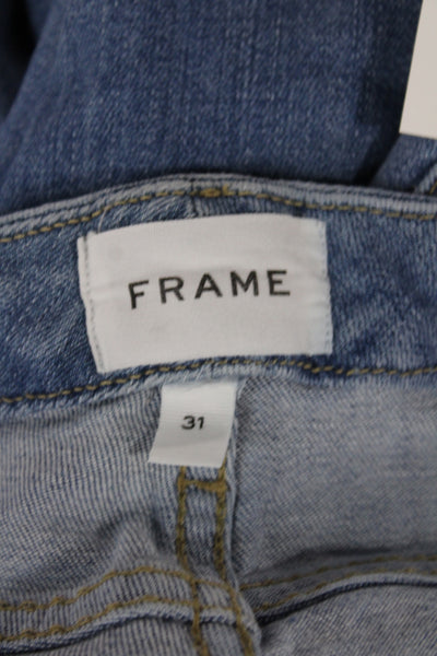 Frame Womens Cropped Blue Mid Rise Jeans Cotton Blend Inseam 26 Size 31