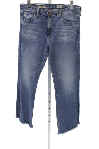 AG Adriano Goldschmied Womens Cropped Blue Jeans Mid Rise Inseam 28 Size 32
