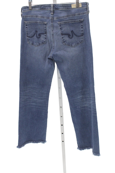 AG Adriano Goldschmied Womens Cropped Blue Jeans Mid Rise Inseam 28 Size 32