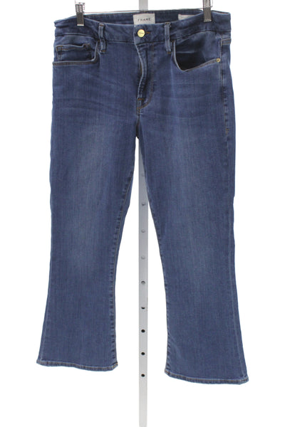 Frame Womens Cropped Jeans Blue Cotton Mid Rise Inseam 26 Size 31