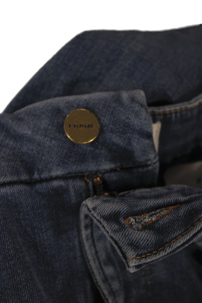 Frame Womens Cropped Jeans Blue Cotton Mid Rise Inseam 26 Size 31
