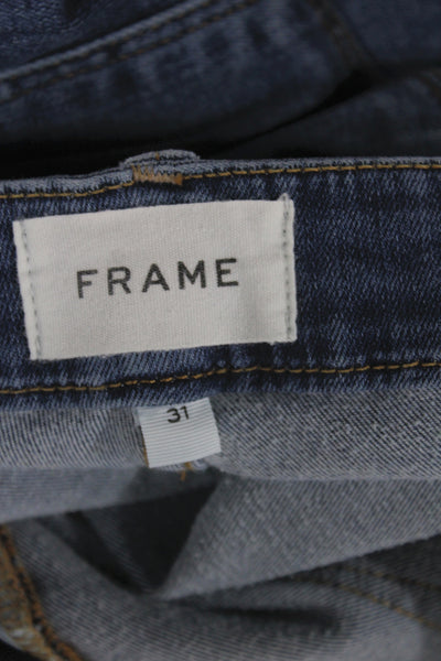Frame Womens Cropped Jeans Blue Cotton Mid Rise Inseam 26 Size 31