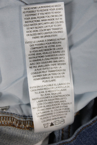 Frame Women Straight Jeans Blue High Rise Button Cotton Blend Size 30