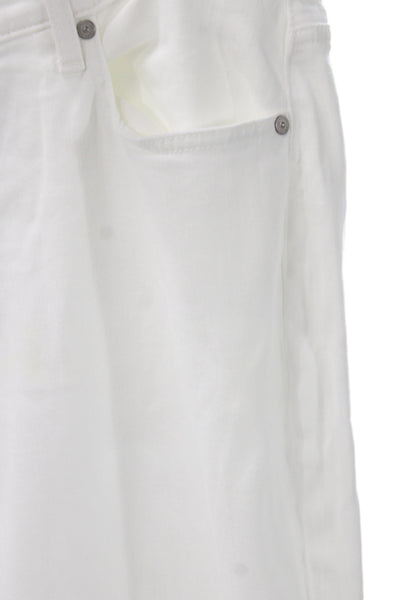 7 For All Mankind Womens Straight Jeans White High Rise Cotton Size 31