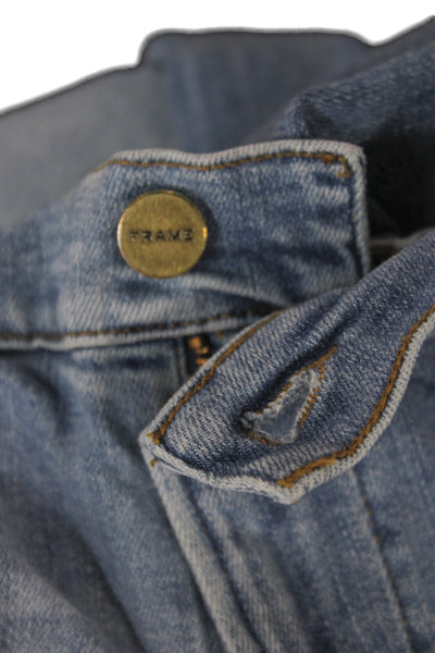 Frame Womens Straight Jeans Blue Cotton High Rise Size 32