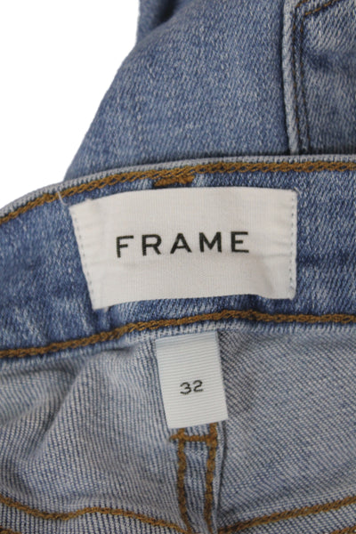 Frame Womens Straight Jeans Blue Cotton High Rise Size 32