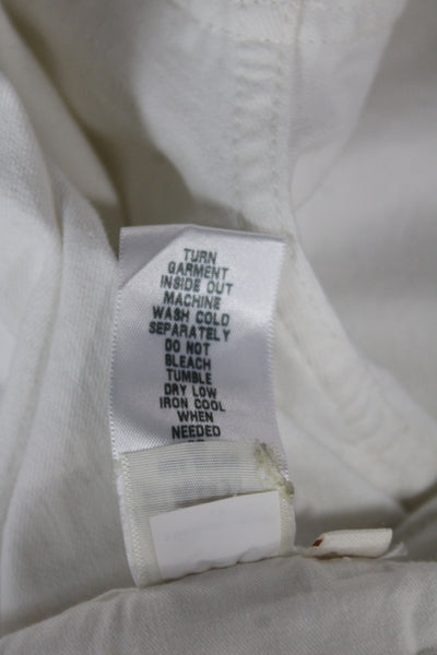 7 For All Mankind Womens Ankle High Rise Jeans White Cotton Size 16
