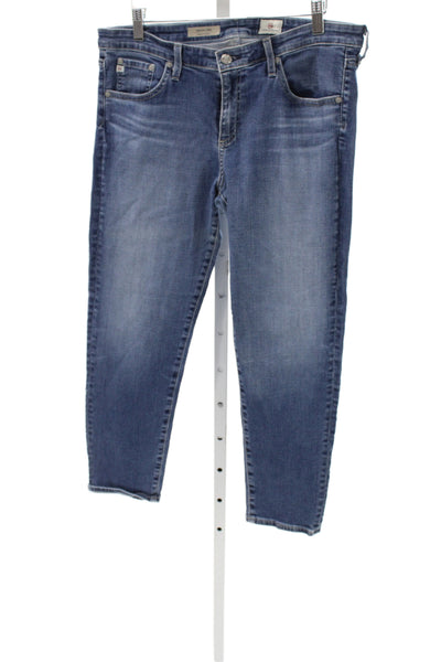 AG Adriano Goldschmied Womens Ankle Jeans Blue Mid Rise 24 Cotton Size 32