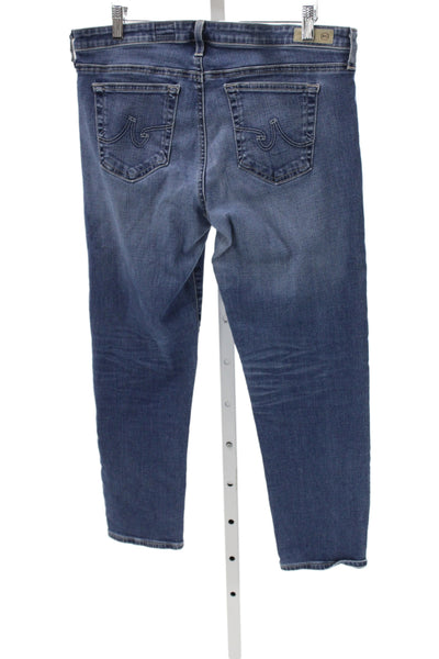 AG Adriano Goldschmied Womens Ankle Jeans Blue Mid Rise 24 Cotton Size 32