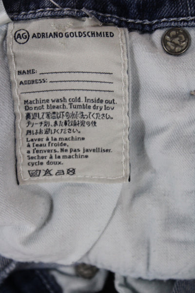 AG Adriano Goldschmied Womens Ankle Jeans Blue Mid Rise 24 Cotton Size 32