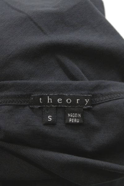 Theory Womens Basic Cotton Scoop Neck Sleeveless Tank Black Size S