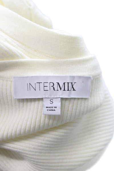 Intermix Women Basic Ivory Viscose Round Neck Sleeveless Tank Pullover Size S