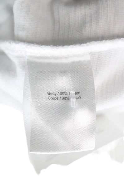 Marissa Webb Womens Basic White Cotton Crew Neck Short Sleeve T-Shirt Size S