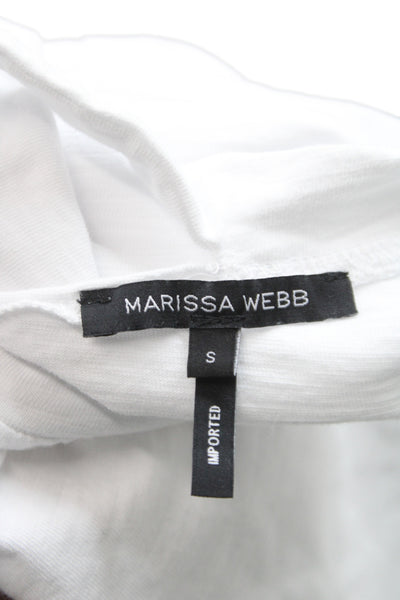 Marissa Webb Womens Basic White Cotton Crew Neck Short Sleeve T-Shirt Size S