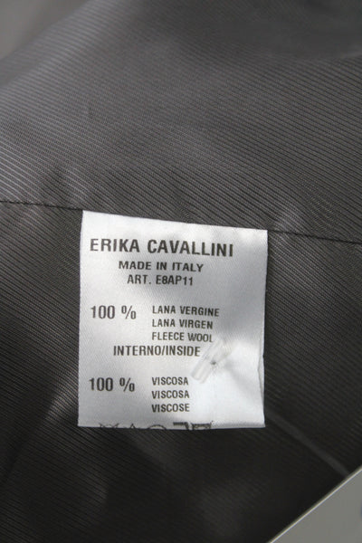 Erika Cavallini Womens Sleeveless Wool Plaid Button Vest Designer Size 38