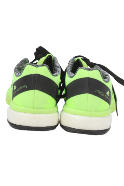Adidas by Stella McCartney Womens Lace Up Sneakers Neon Green Black Size 7.5