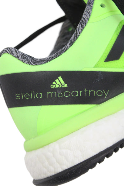 Adidas by Stella McCartney Womens Lace Up Sneakers Neon Green Black Size 7.5