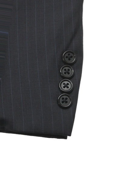 Burberry Mens 2 Piece Suit Gray Striped Wool Classic Size L