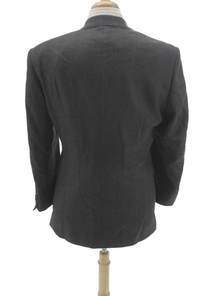 Oscar de la Renta Men Gray Wool Check 2 Piece Suit Jacket Size L