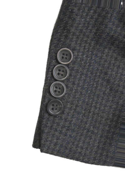 Oscar de la Renta Men Gray Wool Check 2 Piece Suit Jacket Size L