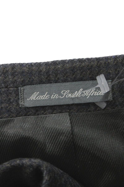 Oscar de la Renta Men Gray Wool Check 2 Piece Suit Jacket Size L