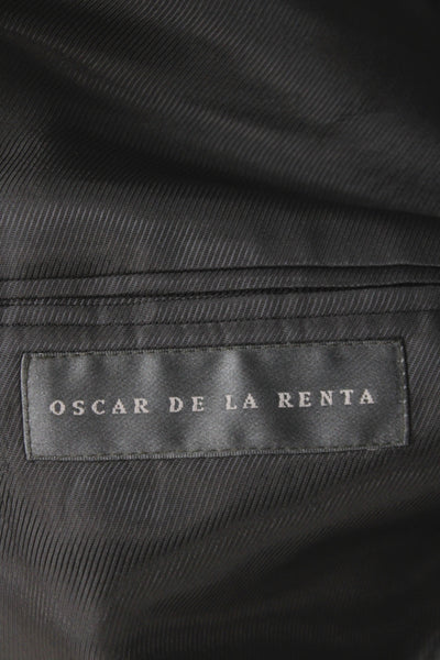 Oscar de la Renta Men Gray Wool Check 2 Piece Suit Jacket Size L