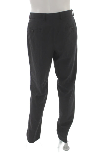 Pronto Uomo Mens Dress Pants Gray Herringbone Wool Size 32