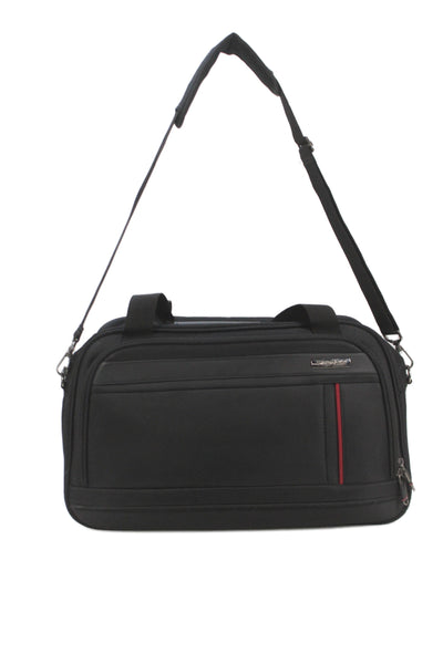 Samsonite Mens Vinyl Crossbody Briefcase Black Size 17x9 in