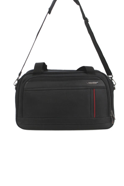 Samsonite Mens Vinyl Crossbody Briefcase Black Size 17x9 in