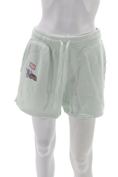 Roller Rabbit Womens Sweat Shorts Green Drawstring Polyester Beach Size M