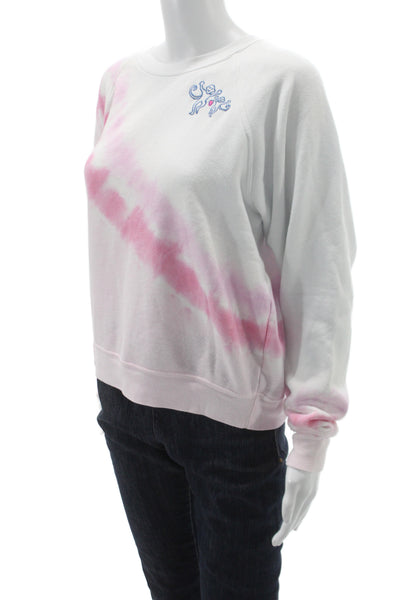Roller Rabbit Womens Sweatshirt White Striped Crewneck Longsleeve Size S