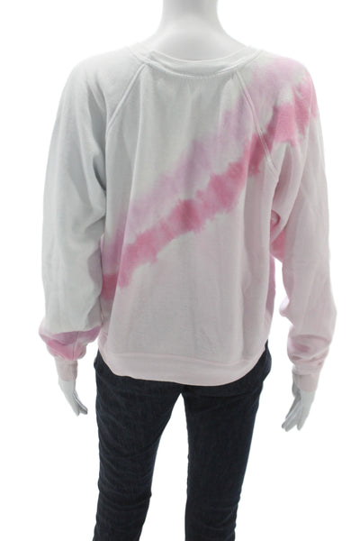 Roller Rabbit Womens Sweatshirt White Striped Crewneck Longsleeve Size S