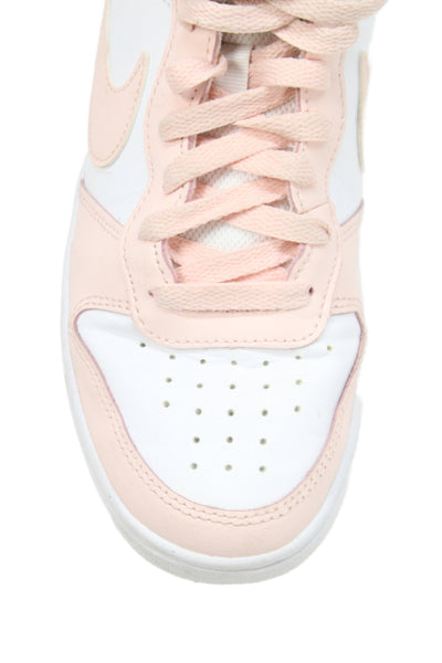 Nike Girls Leather Laced Strap  Court Borough Mid 2 Sneakers Pink Size 5.5