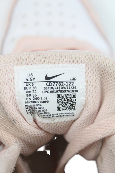 Nike Girls Leather Laced Strap  Court Borough Mid 2 Sneakers Pink Size 5.5