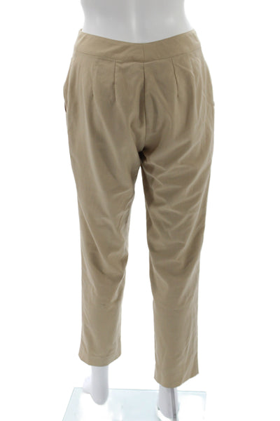 St. John Womens Beige Cotton Blend Dress Pants Zip 27 Inseam Size 2