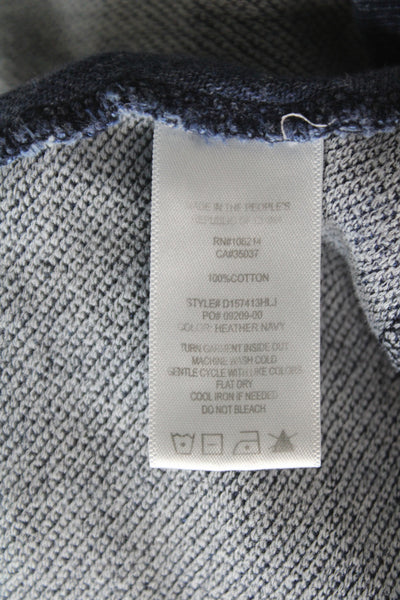 Joes Womens Basic Cotton Crew Neck Long Sleeve Blue T-Shirt Size L