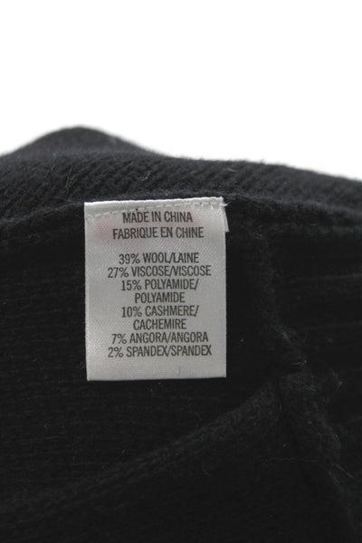 Theory Womens Black Wool Striped V Neck Cardigan 3/4 Sleeve Size S
