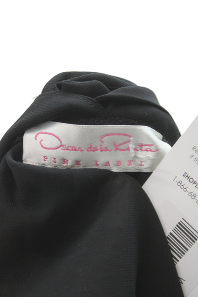 Oscar de la Renta Women Babydoll Gown Black V-Neck Sleeveless Size M