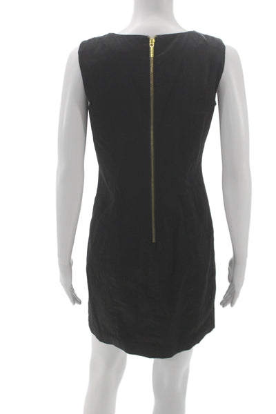 Michael Michael Kors Women Sheath Studded Black Suede Zip Short Dress Size 2