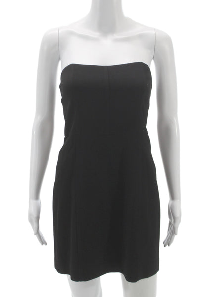 Theory Womens Sheath Strapless Black Wool Mini Dress Size 6