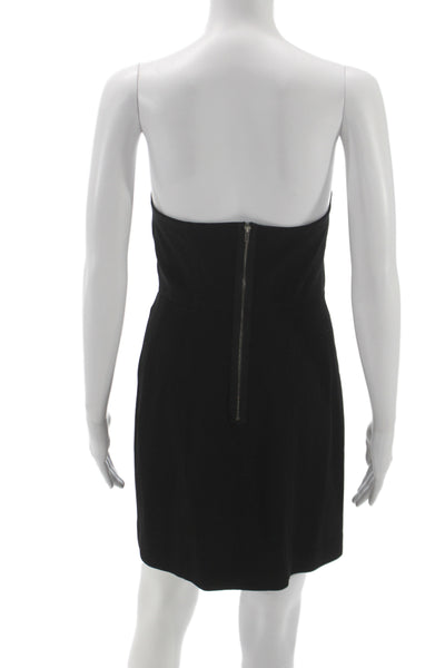 Theory Womens Sheath Strapless Black Wool Mini Dress Size 6