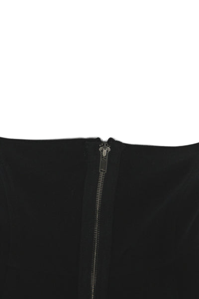 Theory Womens Sheath Strapless Black Wool Mini Dress Size 6
