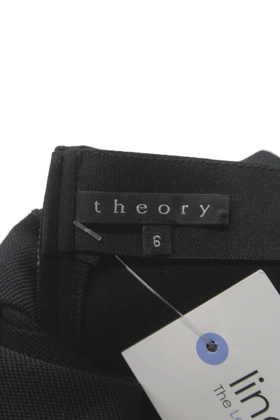 Theory Womens Sheath Strapless Black Wool Mini Dress Size 6