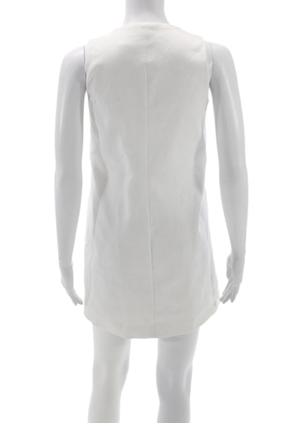 Zara Women Shift Dress White VNeck Sleeveless Short Size XS
