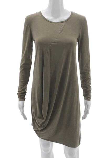 Zara Women Shift Dress Multicolor Long Sleeve Round Neck Modal Size S