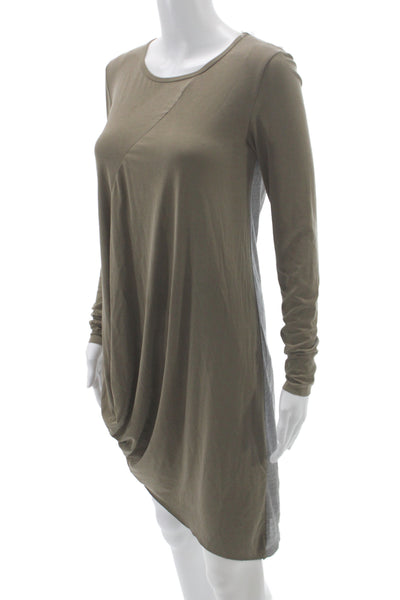 Zara Women Shift Dress Multicolor Long Sleeve Round Neck Modal Size S