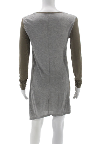 Zara Women Shift Dress Multicolor Long Sleeve Round Neck Modal Size S