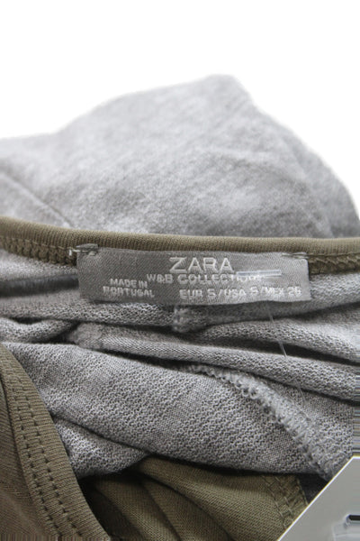 Zara Women Shift Dress Multicolor Long Sleeve Round Neck Modal Size S